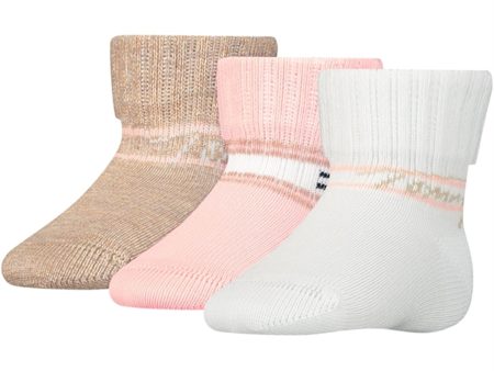 Tommy Hilfiger Baby Newborn Strømper 3-Pak Gaveæske Pink Combo Discount