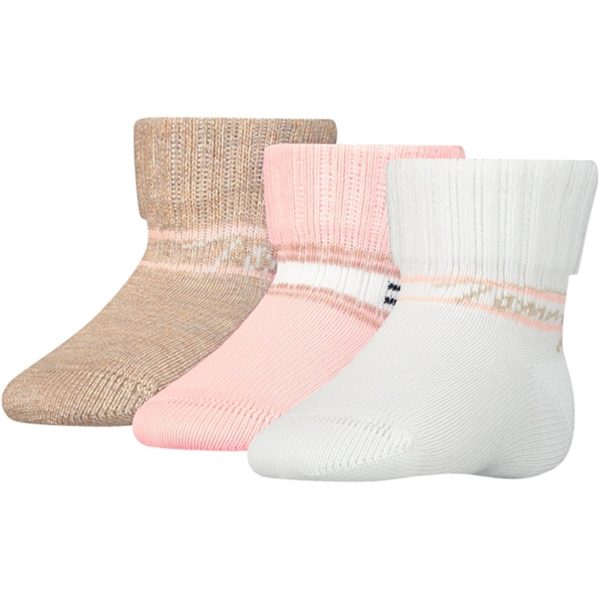 Tommy Hilfiger Baby Newborn Strømper 3-Pak Gaveæske Pink Combo Discount