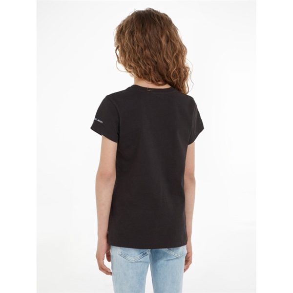 Calvin Klein Metallic Monogram Slim T-Shirt Ck Black For Sale