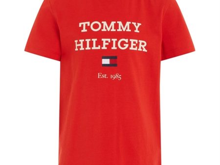 Tommy Hilfiger Th Logo T-shirt Fierce Red Online Hot Sale