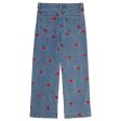 The New Medium Blue Lips Wide Jeans Online Hot Sale