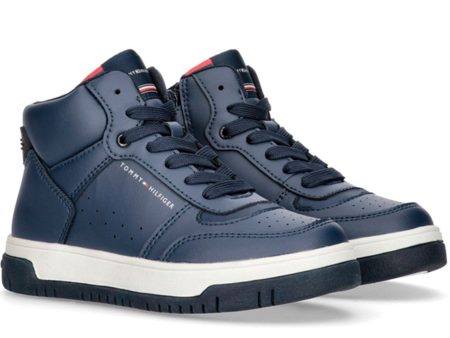 Tommy Hilfiger High Top Lace-Up Sneaker Blue Online Hot Sale