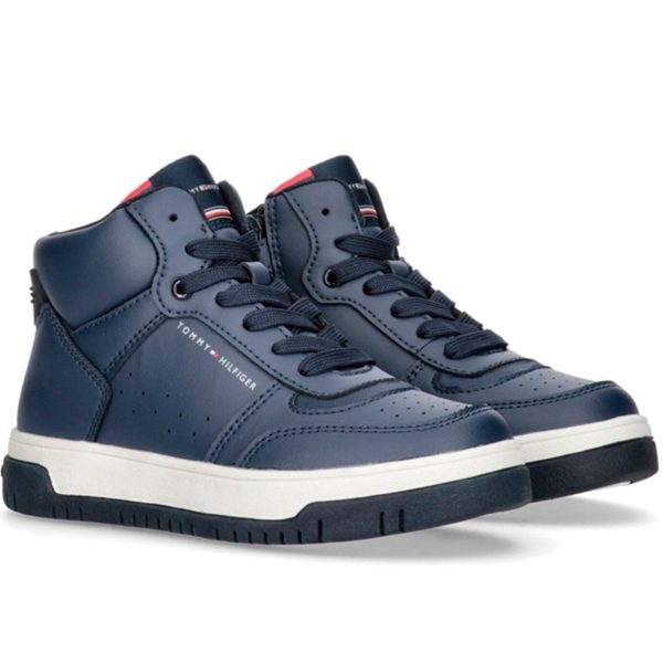 Tommy Hilfiger High Top Lace-Up Sneaker Blue Online Hot Sale