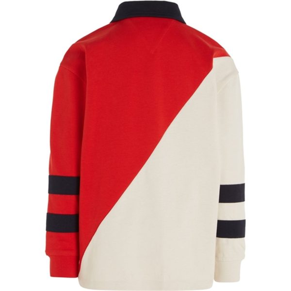 Tommy Hilfiger Colorblock Rugby Langærmet Polo Red White Colorblock on Sale