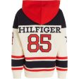 Tommy Hilfiger Varsity Hoodie Red White Navy Block Hot on Sale