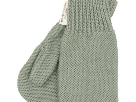 Copenhagen Colors Sage Green Merino Uld Strikkede Vanter Online Hot Sale