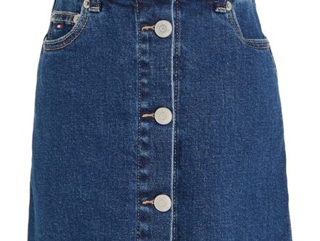 Tommy Hilfiger Denim Button Through Nederdel Midblueclean Online