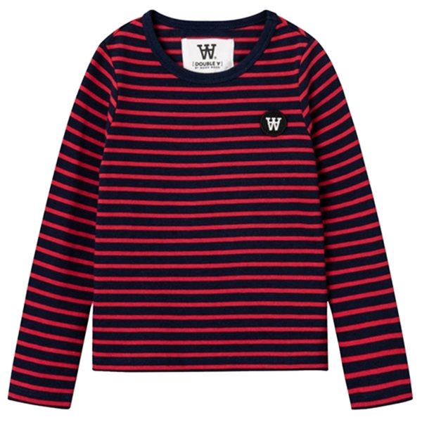 Wood Wood Navy Red Stripes Kim Bluse Online now