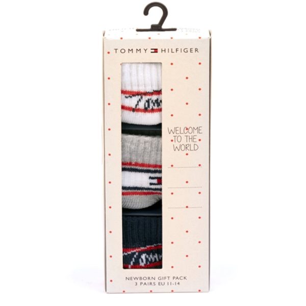 Tommy Hilfiger Baby Newborn Strømper 3-Pak Gaveæske Tommy Original Online Sale