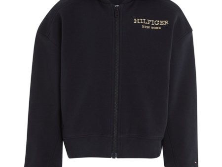 Tommy Hilfiger Monotype Foil Zip Thru Hoodie Desert Sky Hot on Sale