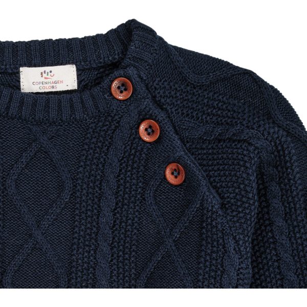 Copenhagen Colors Navy Striktrøje Online now