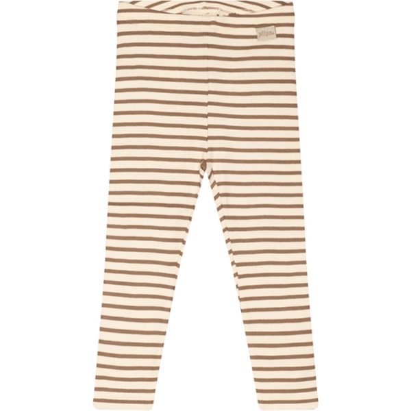 Petit Piao® Walnut Brown Off White Leggings Modal Striped Online Hot Sale