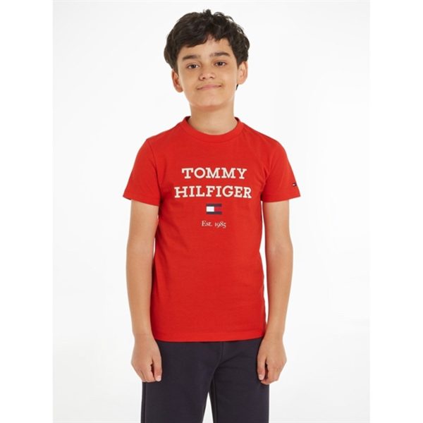 Tommy Hilfiger Th Logo T-shirt Fierce Red Online Hot Sale