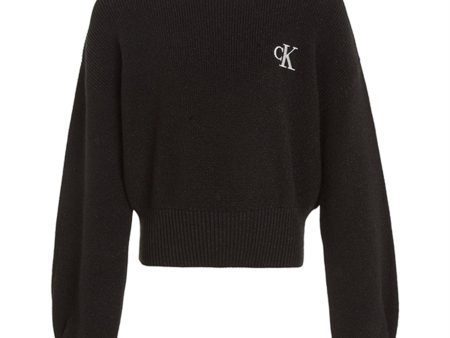 Calvin Klein Festive Lurex Striktrøje Ck Black Supply