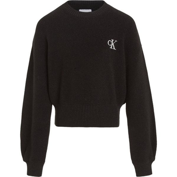 Calvin Klein Festive Lurex Striktrøje Ck Black Supply