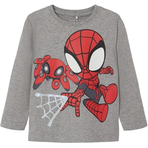 Name it Grey Melange Domi Spidey Bluse Online Sale