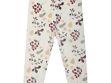 The New Siblings Ecru AOP Holiday Leggings Online Sale