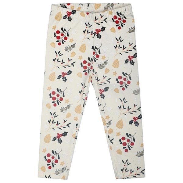 The New Siblings Ecru AOP Holiday Leggings Online Sale