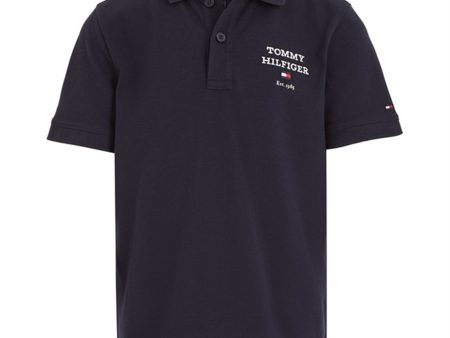 Tommy Hilfiger Th Logo Kortærmet Polo Desert Sky on Sale