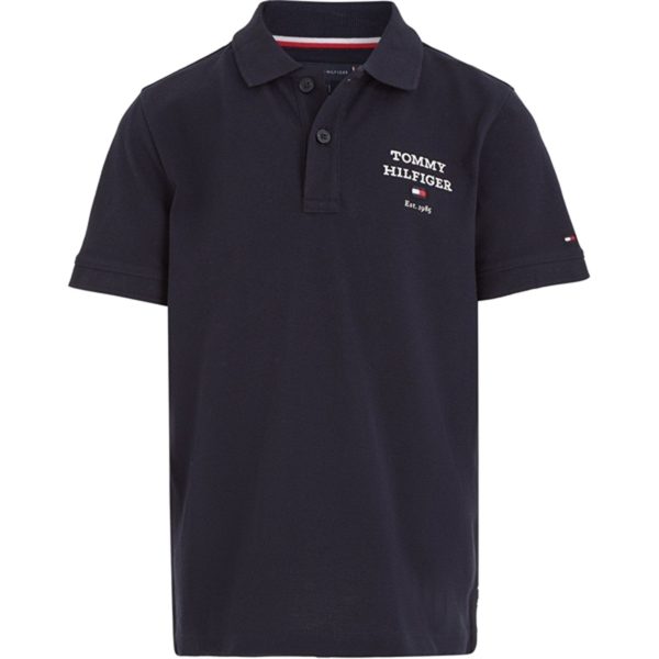 Tommy Hilfiger Th Logo Kortærmet Polo Desert Sky on Sale