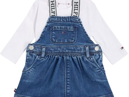 Tommy Hilfiger Baby Denim Dungaree Sæt Denim Medium For Sale