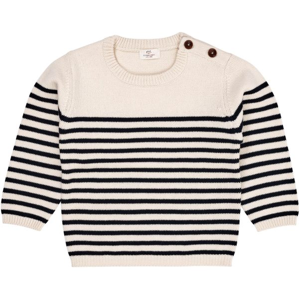 Copenhagen Colors Cream Navy Combi Strikket Striped Sailor Sweater Online