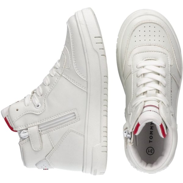 Tommy Hilfiger High Top Lace-Up Sneaker Off White For Cheap