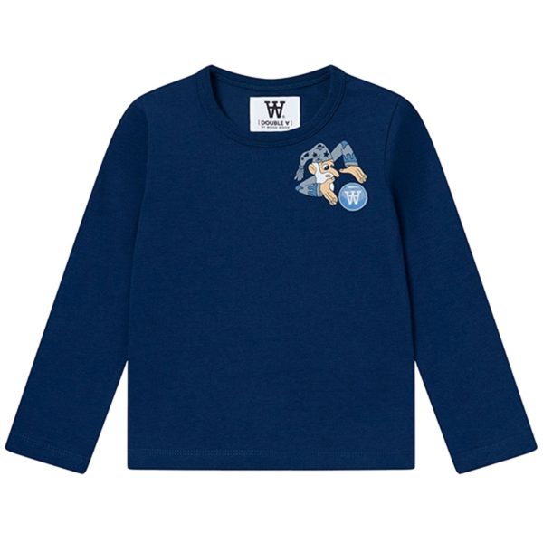 Wood Wood Navy Kim Wizard Badge Bluse Online