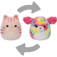 Squishmallows Flip A Mallow Pink Cat  Tie Dye Swirl Dog 13 cm Fashion