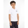 Tommy Hilfiger Th Logo Kortærmet Polo White Discount