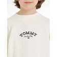 Tommy Hilfiger Logo Crew Sweatshirt Ancient White Online Sale