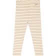 Petit Piao® Soft Sand Off White Leggings Modal Striped For Cheap