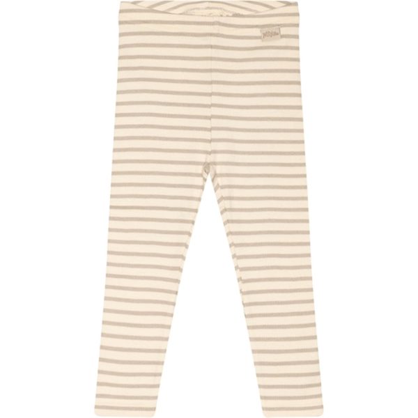 Petit Piao® Soft Sand Off White Leggings Modal Striped For Cheap