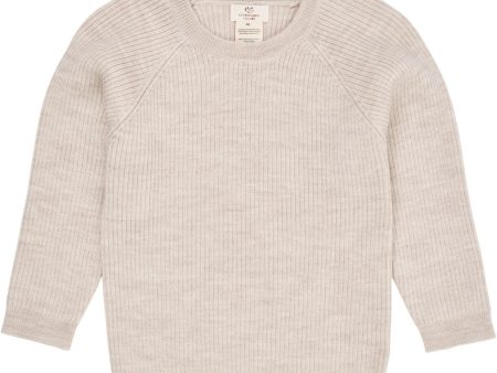 Copenhagen Colors Pale Cream Melange Merino Classic Rib Bluse Hot on Sale