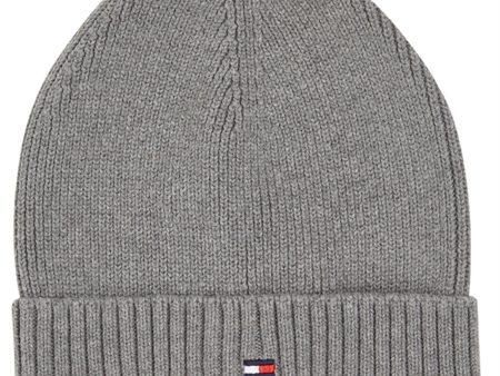 Tommy Hilfiger Small Flag Beanie Light Grey Heather Online Hot Sale