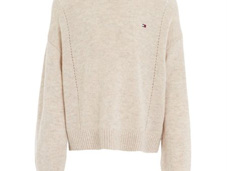 Tommy Hilfiger Essential Soft Uld Striktrøje Merino Melange Fashion