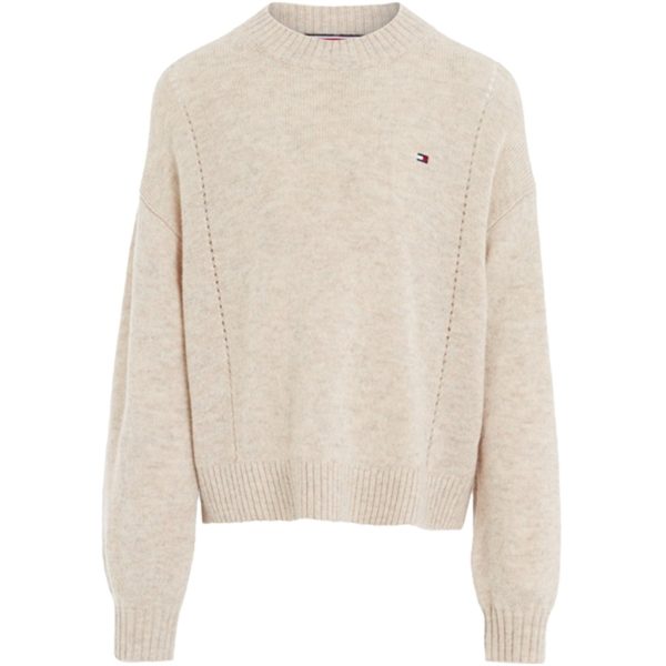 Tommy Hilfiger Essential Soft Uld Striktrøje Merino Melange Fashion