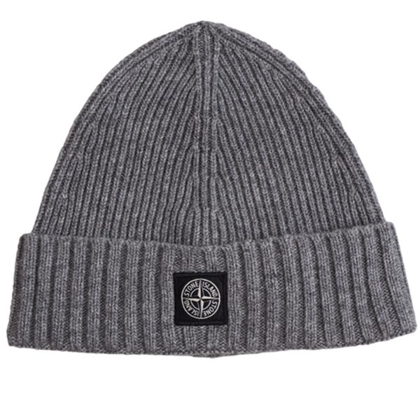 Stone Island Cap Melange Dark Grey Discount