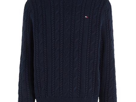 Tommy Hilfiger Essential Cable Striktrøje Desert Sky Supply