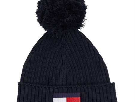 Tommy Hilfiger Big Flag Pom Pom Beanie Space Blue Online