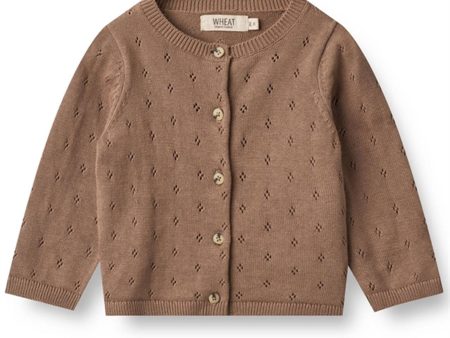 Wheat Cocoa Brown Strik Cardigan Maia Online Sale