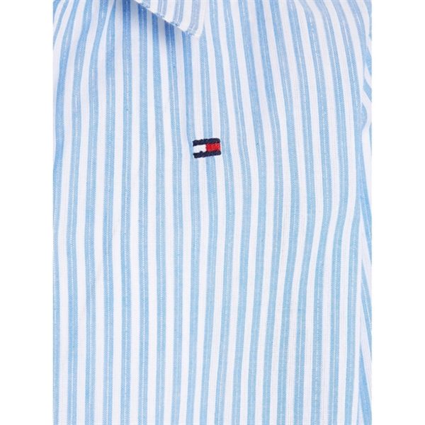 Tommy Hilfiger Lurex Stripe Skjortekjole Blue Stripe Online Hot Sale