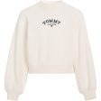 Tommy Hilfiger Logo Crew Sweatshirt Ancient White Online Sale