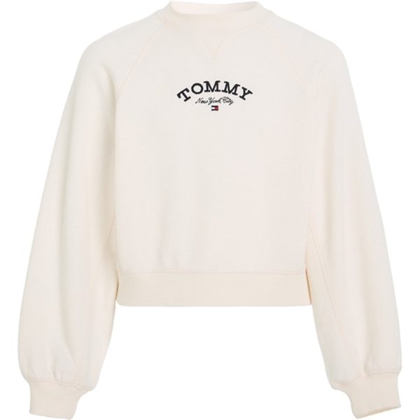 Tommy Hilfiger Logo Crew Sweatshirt Ancient White Online Sale