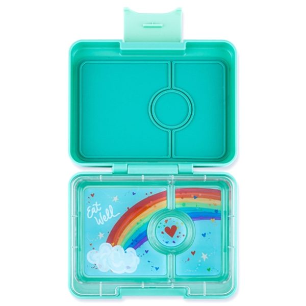 Yumbox Snack 3 Rum Madkasse Tropical Aqua   Rainbow Tray For Cheap