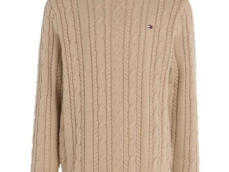 Tommy Hilfiger Essential Cable Striktrøje Merino Cheap