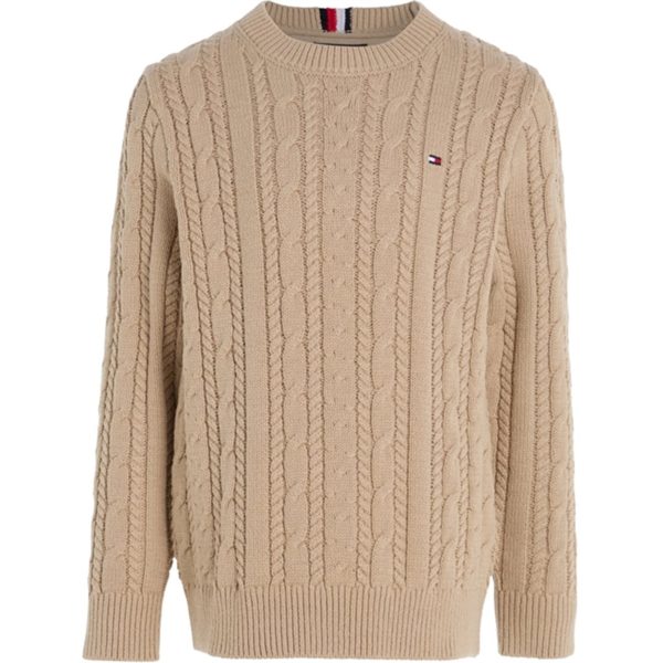 Tommy Hilfiger Essential Cable Striktrøje Merino Cheap