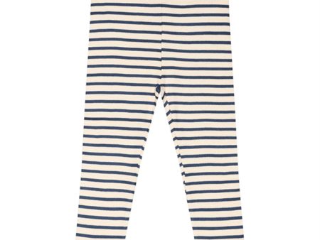 Petit Piao® Denim Blue Off White Leggings Modal Striped on Sale