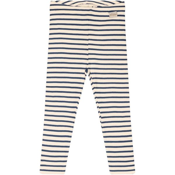 Petit Piao® Denim Blue Off White Leggings Modal Striped on Sale